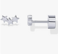 White Gold Star Flat-Back Earrings