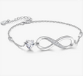 White Infinity Love Heart Symbol Charm Bracelet