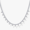White Gold Cubic Zirconia Floating Necklace